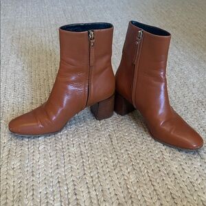 Women's Tan Leather Ankle Boots